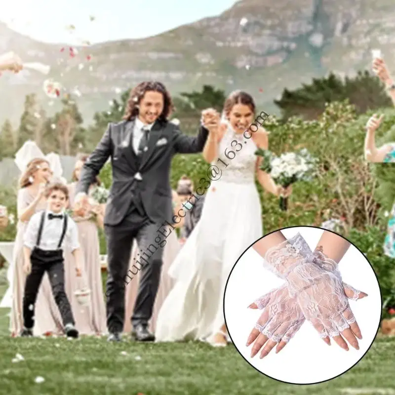 .D0lc renda meia luvas noite