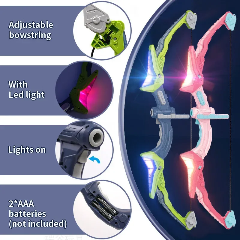 Podświetlana zabawka łucznicza Zestaw łuków i strzał dla dzieci Zabawki na zewnątrz ze stojącym celem Prezenty urodzinowe Gry wewnętrzne Zabawki dla dzieci Chłopcy Dziewczynki