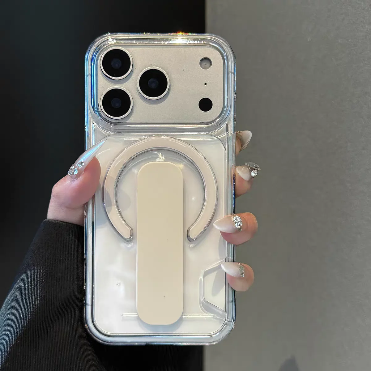 Luxuriöser HD-Kartenhalter mit klarem Display für Magsafe-Hülle für iPhone 17 16 15 14 18 Pro Max, magnetische Ladefunktion, stoßfeste Acrylhülle – Detail 8