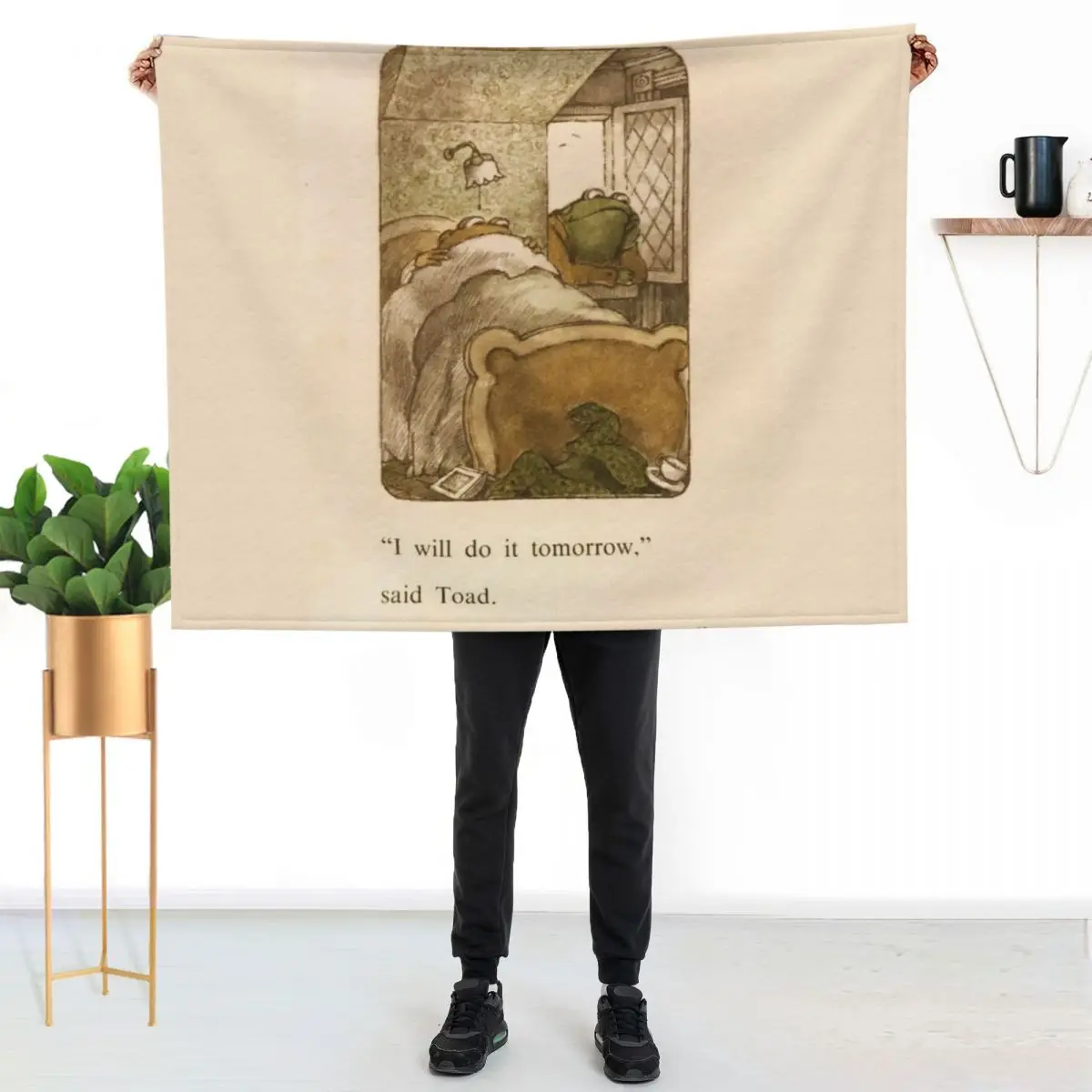 Frog And Toad I will Do It Tomorrow Throw Blanket Summer Beddings funny gift Giant Sofa Loose Winter beds For Baby Blankets