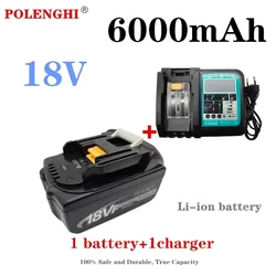 18V 6000mAh replaces MAKITA to replace battery LXT BL1860B BL1860 BL1850 electric tool rechargeable lithium-ion battery+charger