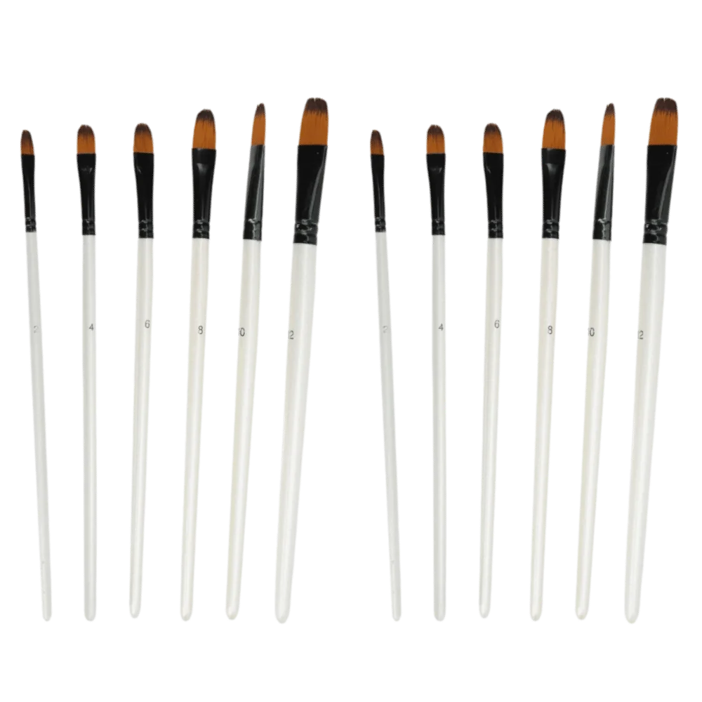 12pcs Multipurpose 6 Sizes Paint Brush Set Soft Bristles Hand Made Artist Paint Brushes Craft Painting Painting