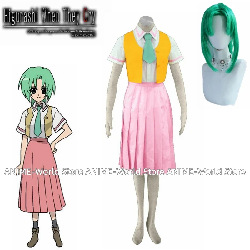 

《Нестандартный размер》Аниме Higurashi When They Cry Sonozaki Mion костюм Косплей Парик на заказ Парик нестандартного размера