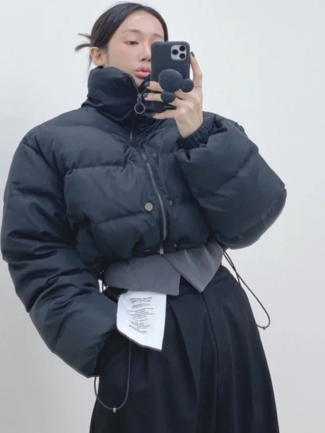 

Faionable ort Cotton Jaet Women's Stand Collar Bread Sle Coat Chic Design Winter New Arrival Ladies' Cotton Outerwear