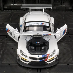 1:24 BMW Z4 Alloy Track Racing Car Model Diecasts Metal Toy Sports Car Vehicles Model Sound and Light Collection Childrens Gifts