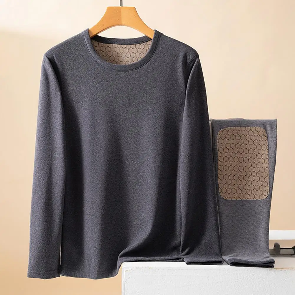 

Long Sleeve Thermal Shirt Pants for Men Men's Fleece Lined Long Johns Base Layer Set for Cold Weather Soft Stretch Thermal