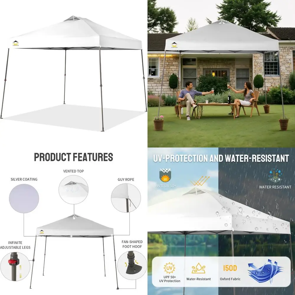 

Quick Setup 11x11 Pop Up Canopy Tent for Events, Outdoor Parties, and Camping - Durable Gazebo with Easy One Push Up Feature