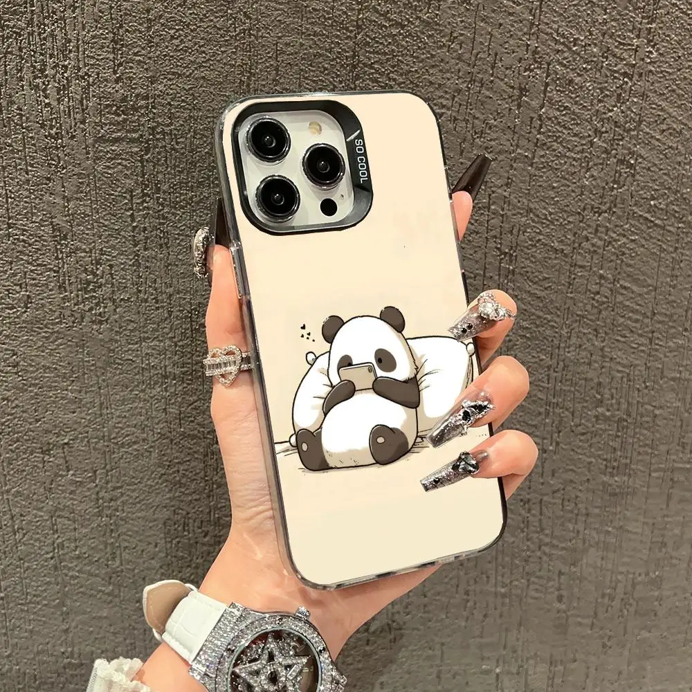 

Panda is lying down Phone Case case for iPhone17 16 15 14 13 12 11 Pro/ Max/Plus shock-proof rear cover anti-fingerprint