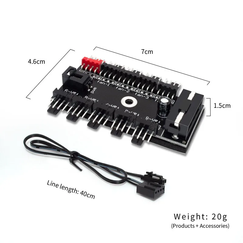 Motherboard 1 to 10 4 Pin PWM Cooler Fan HUB Splitter Extension 12V SATA IDE Power Supply Large 4D port PC Controller Adapter