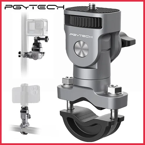 PGYTECH Soporte con perno en U para tubos de 12,7 a 33 mm para teléfonos inteligentes con cámara de acción de ciclismo de la serie de bicicletas/vehículos