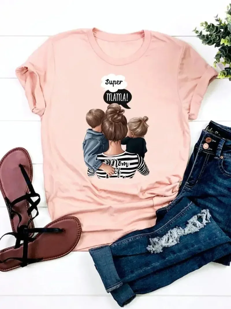 Grafika T-Shirt moda 90s mama słodka piękny styl nadruk T Shirt z krótkim rękawem damskie ubrania damskie codzienne koszulki najlepsze ubrania