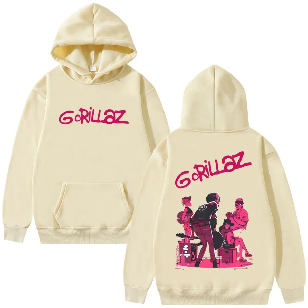 Gorillaz hoodies, unisex fashion hip-hop hooded sportswear, gothic style, autumn/winter style.