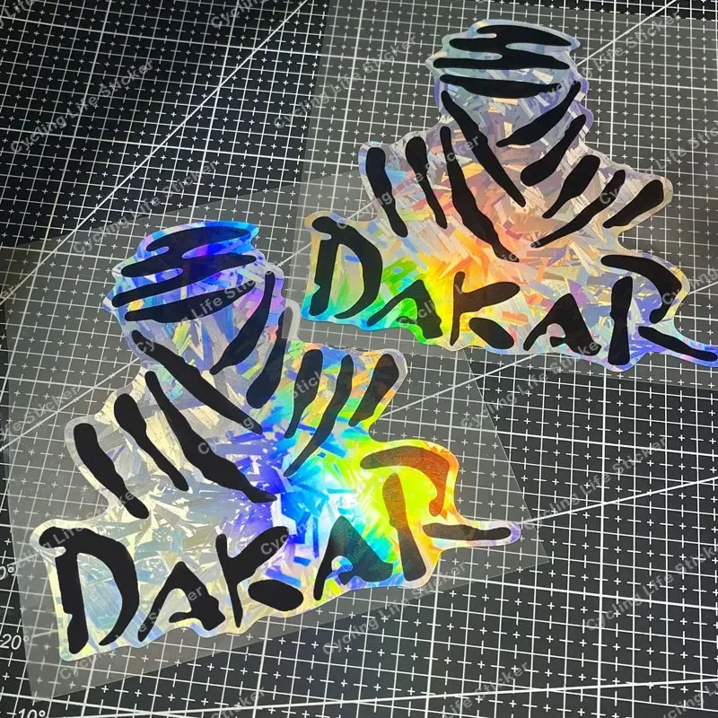 قطعة واحدة من ملصقات Dakar Hologram العصرية - ديكور مروحة من الفينيل المقاوم للماء لخزائن الثلاجات وبضائع الرالي #3