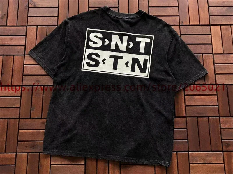 Saint Tee Men Women T-shirt Tops High Quality T Shirt Tear Print Short Sleeve Tee