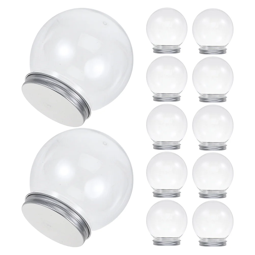

12Pcs DIY Snow Globes Clear Plastic Fillable Water Globes Screw-Off Lids for Christmas Crafts Home Holiday Decoration