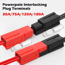 10/50/100/500Pcs  Plug 30A Amp 600V Power Marine Connector Pole For  Powerpole Interlocking Plug Terminals