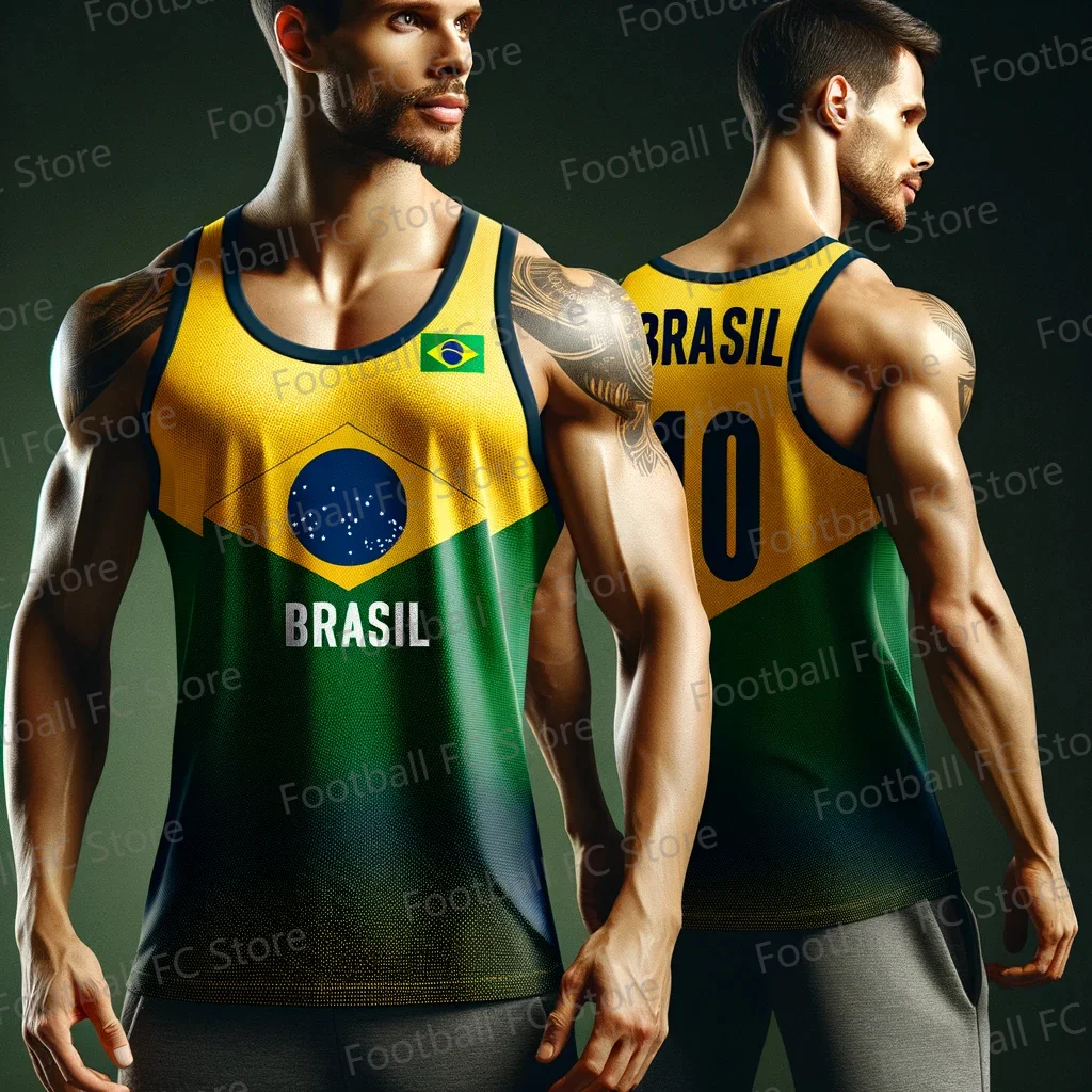 New Brazil Special Basketball Edition Vest Fans Kit Special Edition Jersey Training Uniform Basketball Jersey Kid Workout vest