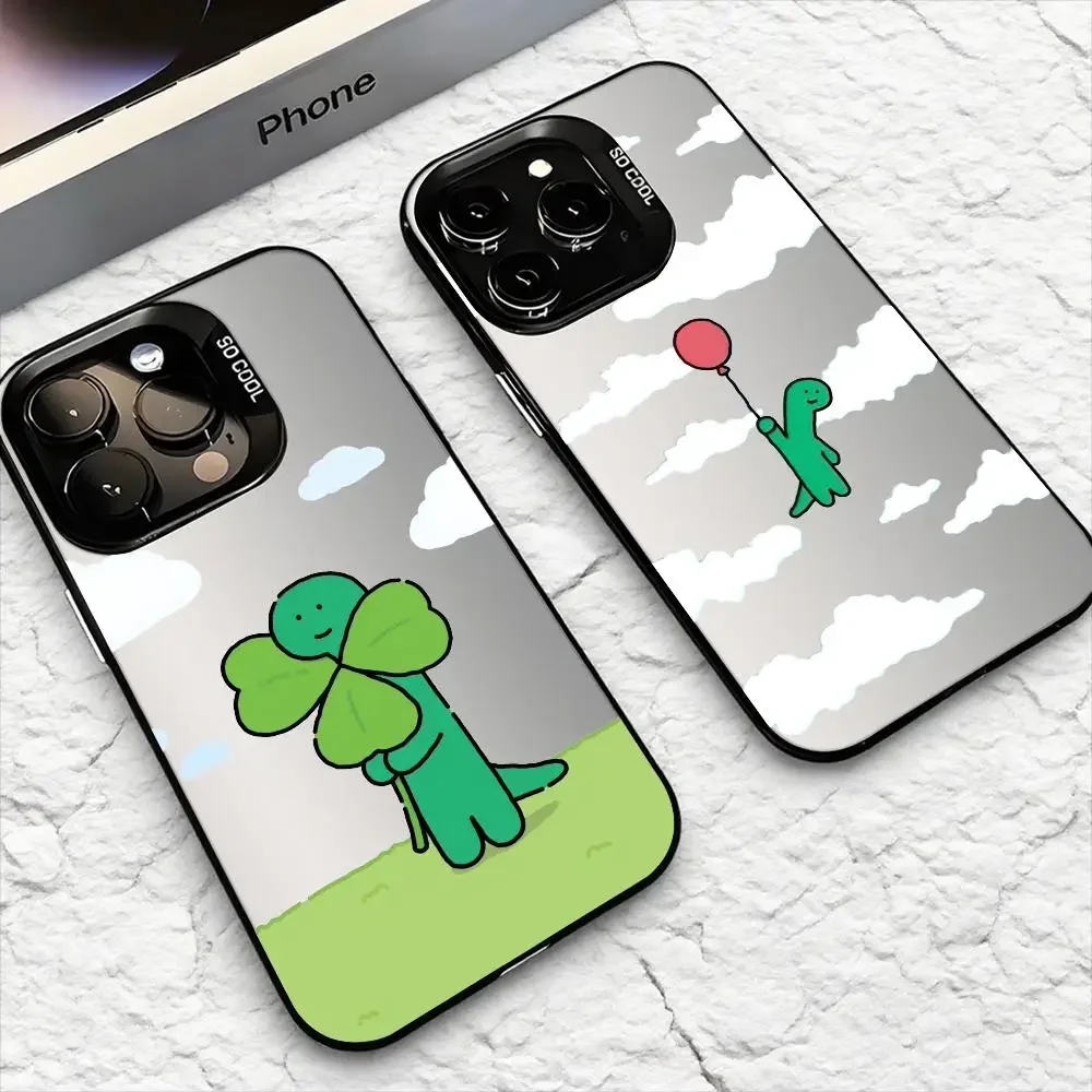 Custodia per telefono modello dinosauro simpatico cartone animato per iPhone 17 16 15 14 13 12 11 Pro Max Air Matte Laser Aurora antiurto Funda PIKPAKA