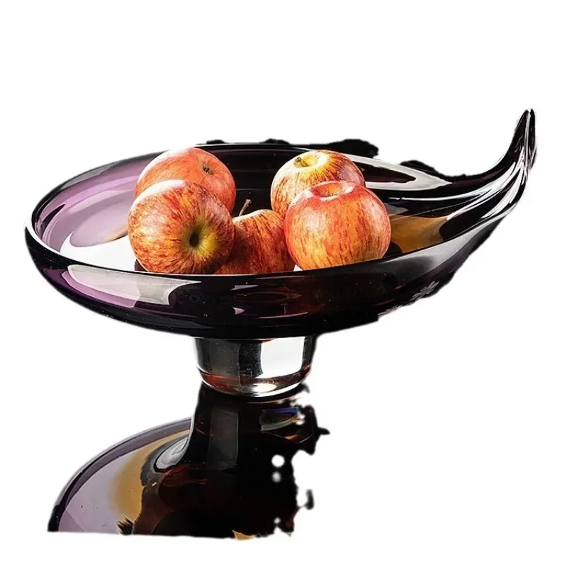 Handmade light luxury glazed fruit plate, high-end fruit basin in the living room, exquisite candy plate, snack plate