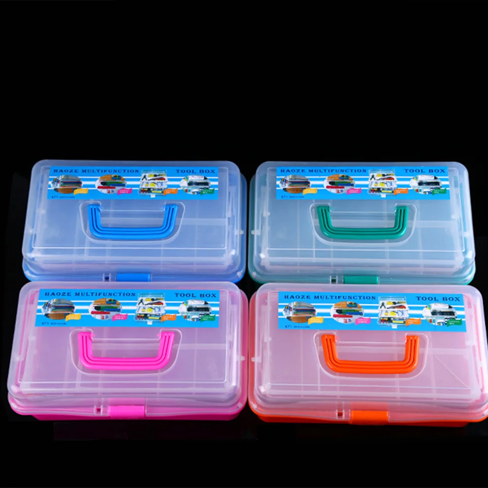 

Multifunction Tool Box Storage Organizer 3 Layers Blue Portable Durable Plastic Nail Art Makeup Tools Home Office Travel