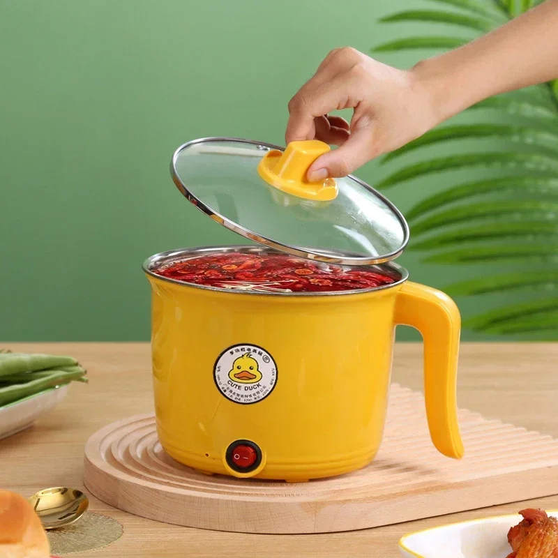 Multifunctional Electric Hot Pot Yellow duck Non-stick Pot 1.8L 1-2 People Cooking Pot Dormitory Household Electric Hot Pot