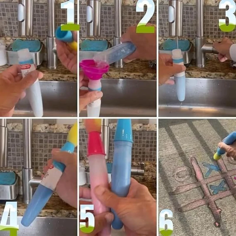 3pcs Sidewalk Chalk Paint Brush Set Sponge Soft Head Large Capacity Durable for Roadside Painting Children's Graffiti