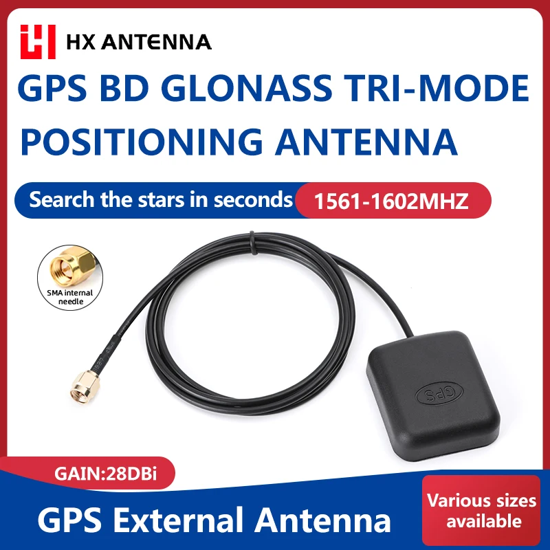 

HONGXIN Full-Band GNSS Antenna, GPS/BeiDou/GLONASS/Galileo, Custom SMA/FAKRA & 1-3M Cable, Factory Direct