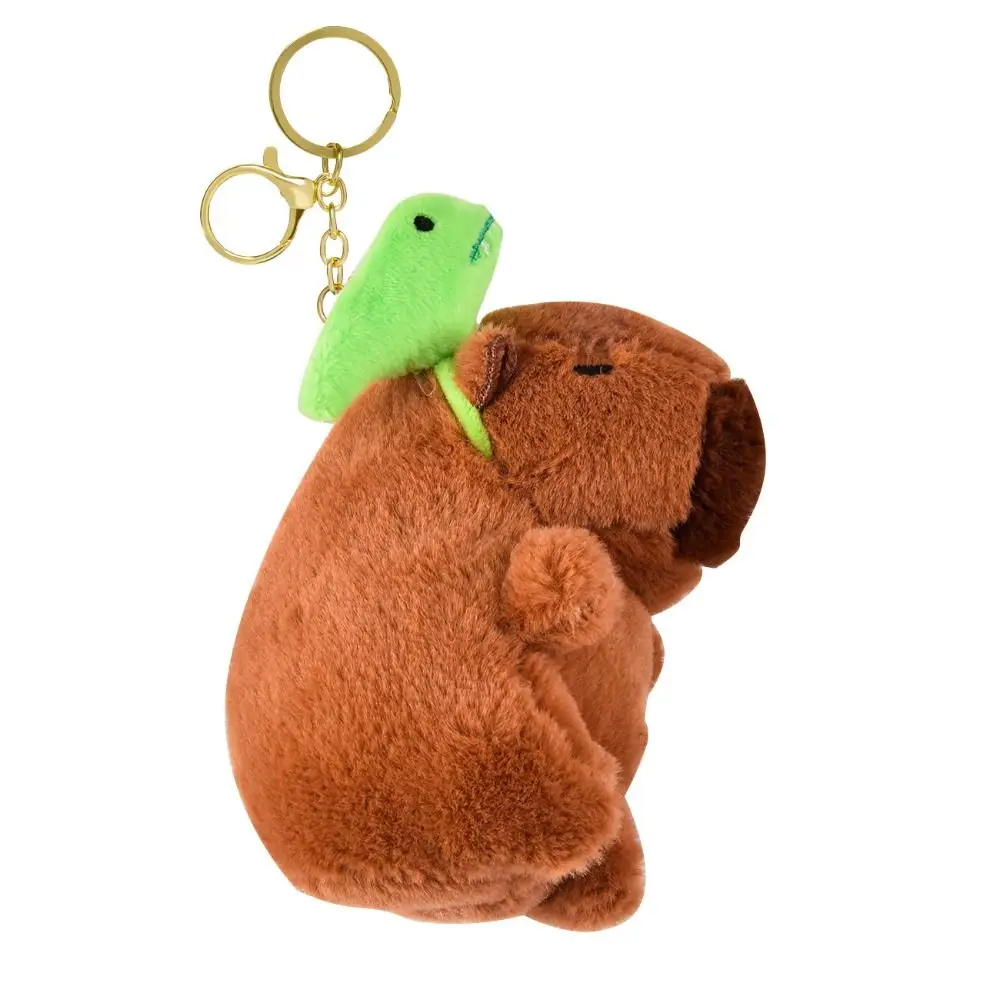 Doll Toy Capybara Plush Keychain Hairpin Animal Snake Capybara Key Ring PP Cotton Seagull Plush Doll Keyring Hanging Accessory