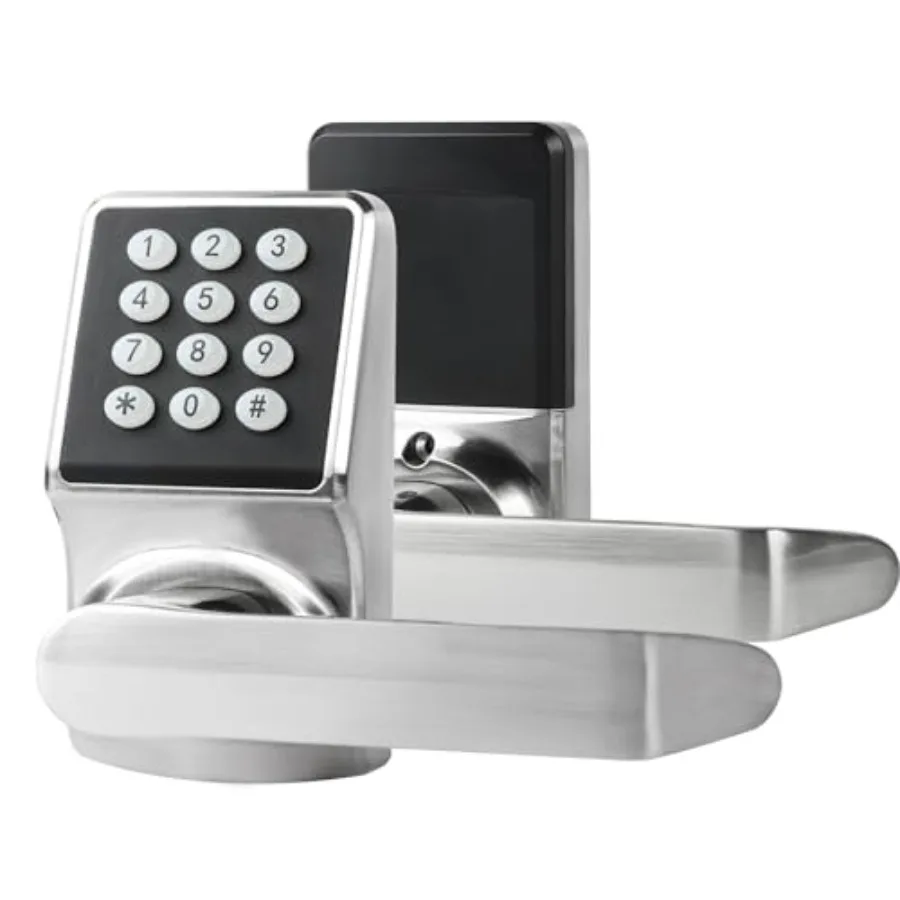 

Keyless Entry Door Lock, Electronic Keypad Lock with Handle, Digital Lock with Keypads, IC Card and Key, Easy Installation for