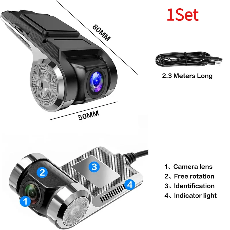 1Set Mini Car DVR Camera Dashcam For Android USB Video Registrator G-sensor Night Vision WIth ADAS G-Sensor Night Vision