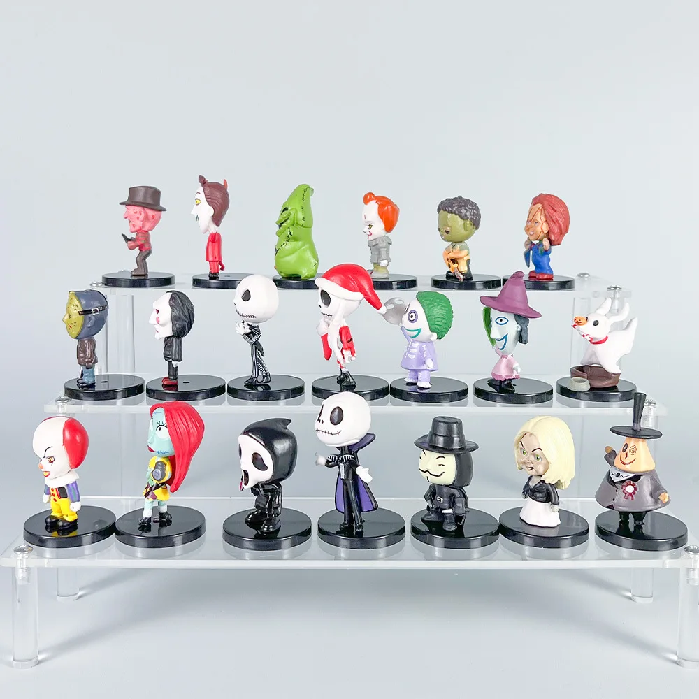 10-20 Pcs/Lot The Nightmare Before Christmas 7cm Mini Figure Jack Skellington Horrible Funny Halloween Doll Model Ornaments Toys
