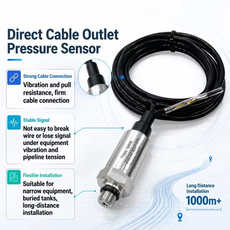IP68 RS485 Water  Pressure Transmitter 0-10V 4-20mA 0-100bar 0-250bar 0-600bar Range  G1/4 1/2NPT  Pressure Transducer for Water - view 3