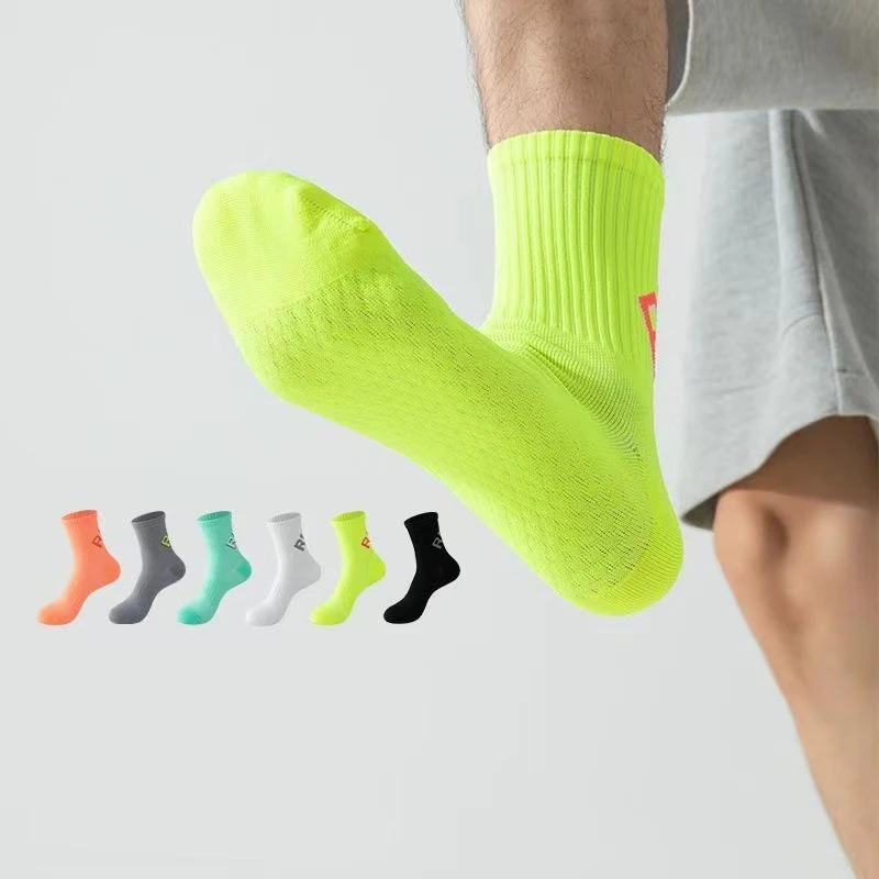 Meias Coloridas para Homens e Mulheres, Secagem Rápida, Esportes ao Ar Livre, Maratona, Exercício, Fitness, Treinamento, Todas as Estações, Novo