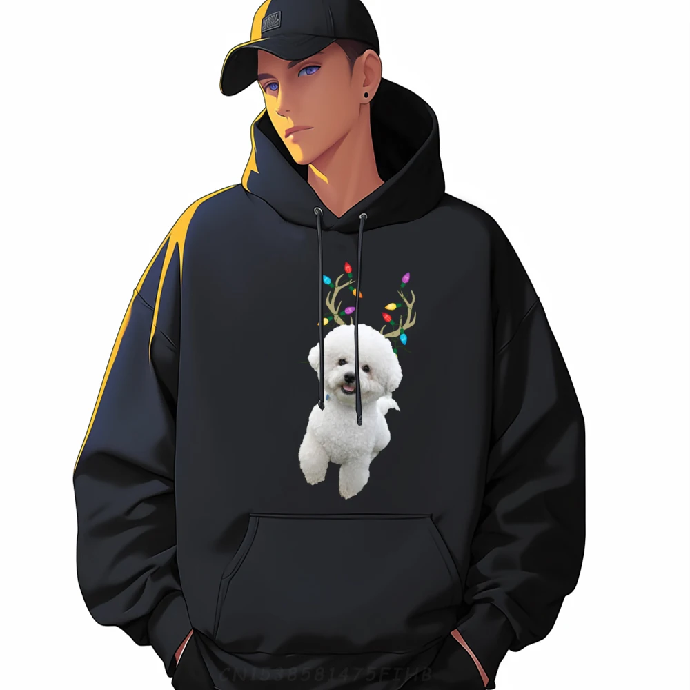 

Bichon Frise Reindeer Christmas Dog Mens Korean Fashion Mens Gifts Sweatshirts For Men