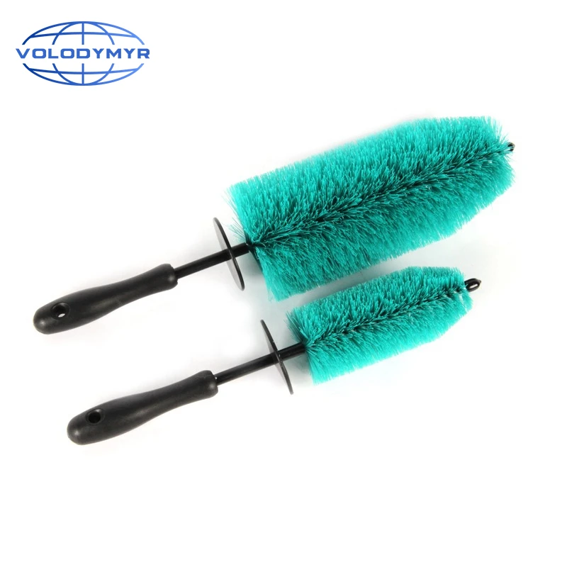 Volodymyr Car Rim Brush Green Soft PP Bristles Big or Small 1pcs for Auto Hub Wheel Washing Clean Detailing Cleaning Tire Tools