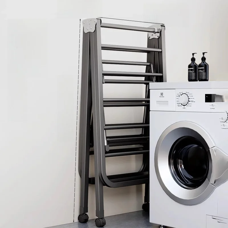 indoor-small-floor-standing-balcony-wing-shaped-clothes-drying-rack-baby-clothes-drying-holder-multi-level-hanger-rock-lemon