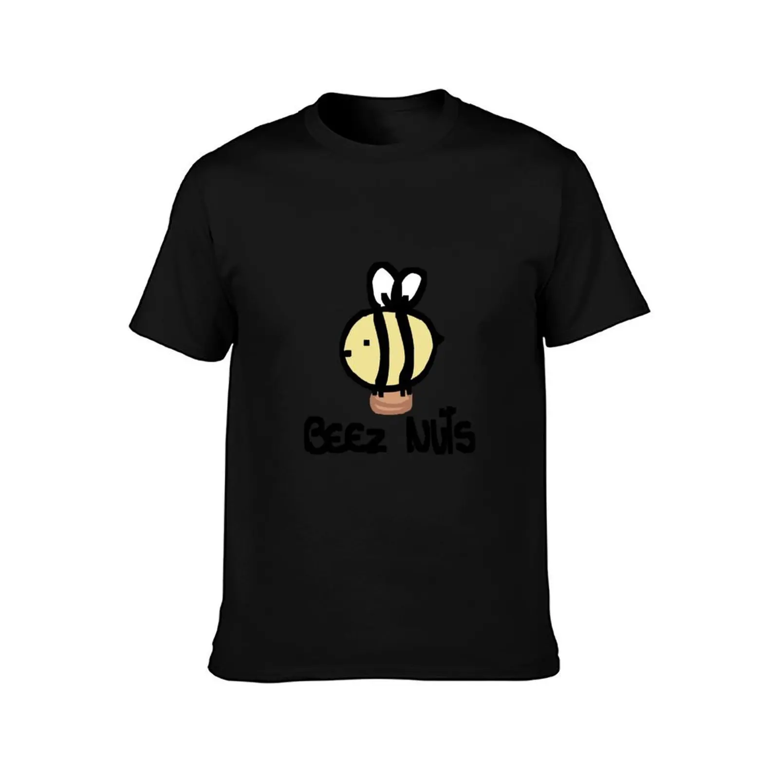 beez nuts T-Shirt, Summer Casual Cotton Tee, Oversized Streetwear Tops, Vintage Graphic Print, Loose Fit Short Sleeve