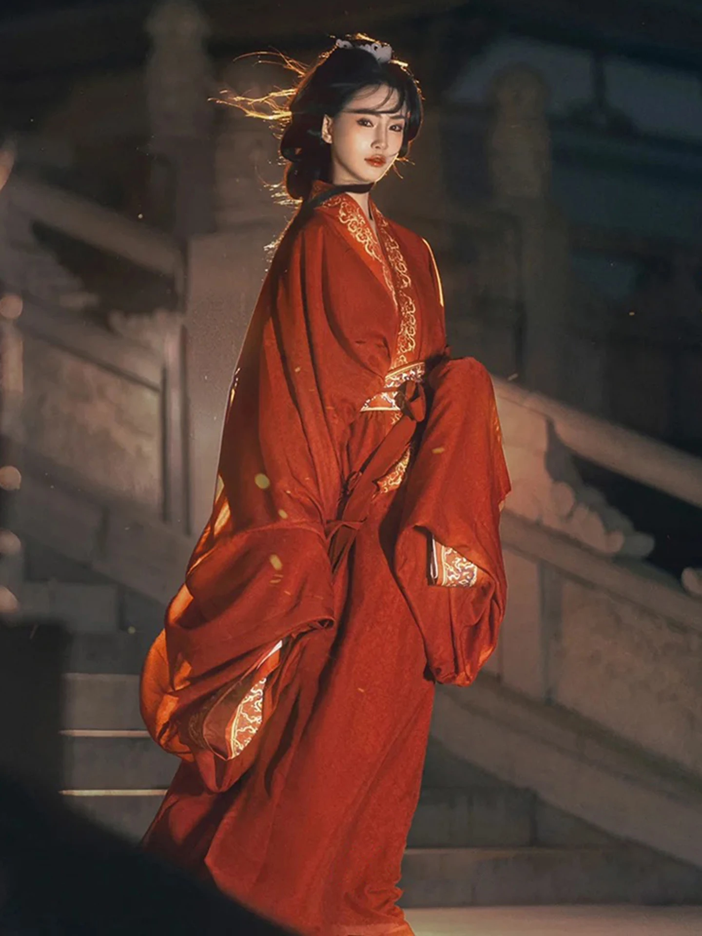 

Original Chinese Floral Clouds Hanfu Dress Men Women Traditiional Weijin Period Gradient Costume Niche Fairy Cosplay Clothing