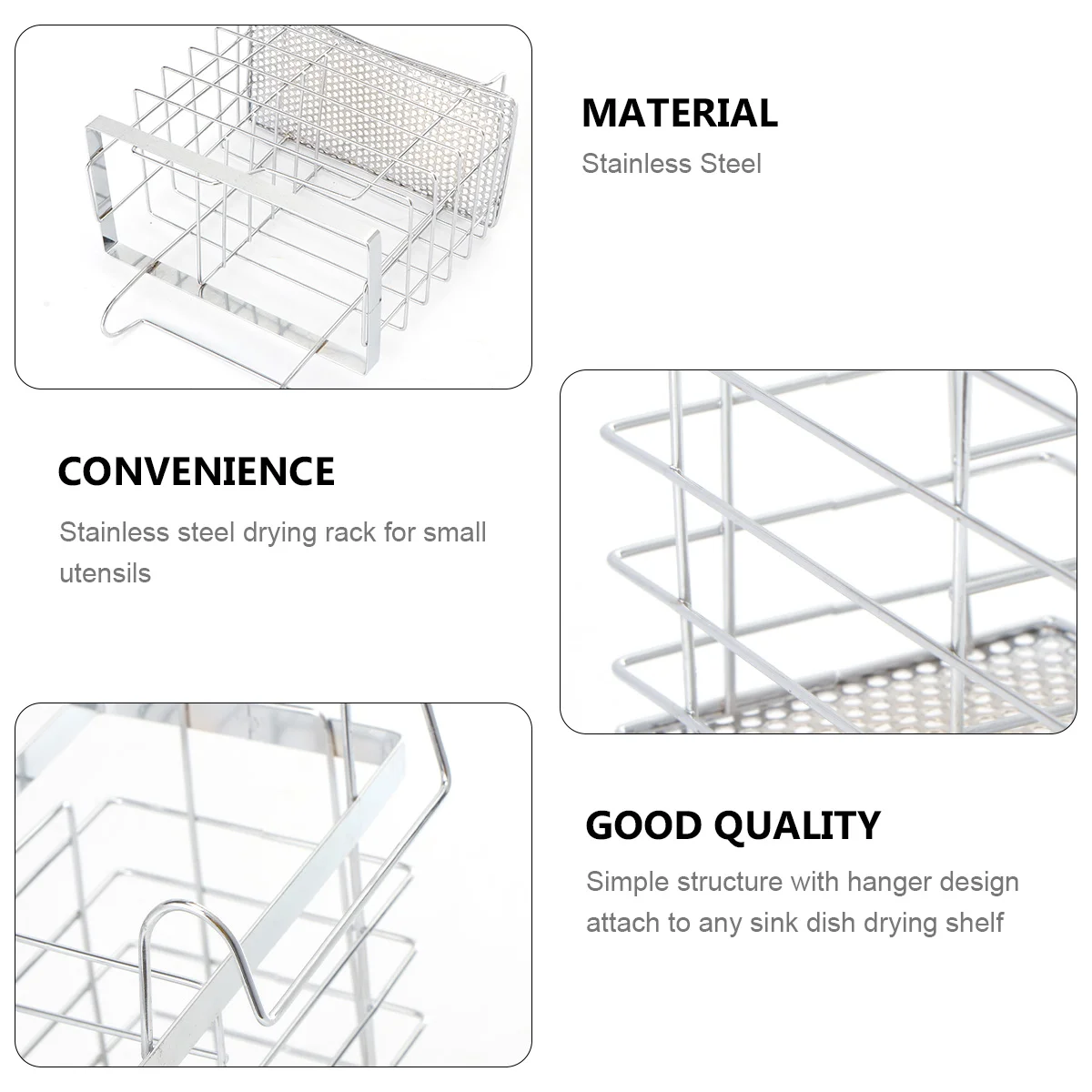 Dish Kitchen Cutlery Holder Flatware Draining Drainer Basket Rack Organizerrectangular Chopstick Utensil Tool Dryer Chopsticks