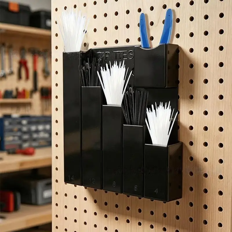 1Pcs Multifunctional And Multi Slot Wall Mount Zip Ties & Tool Organizer Holds Multi-Size Zip Ties For Garage Workshop Accessory