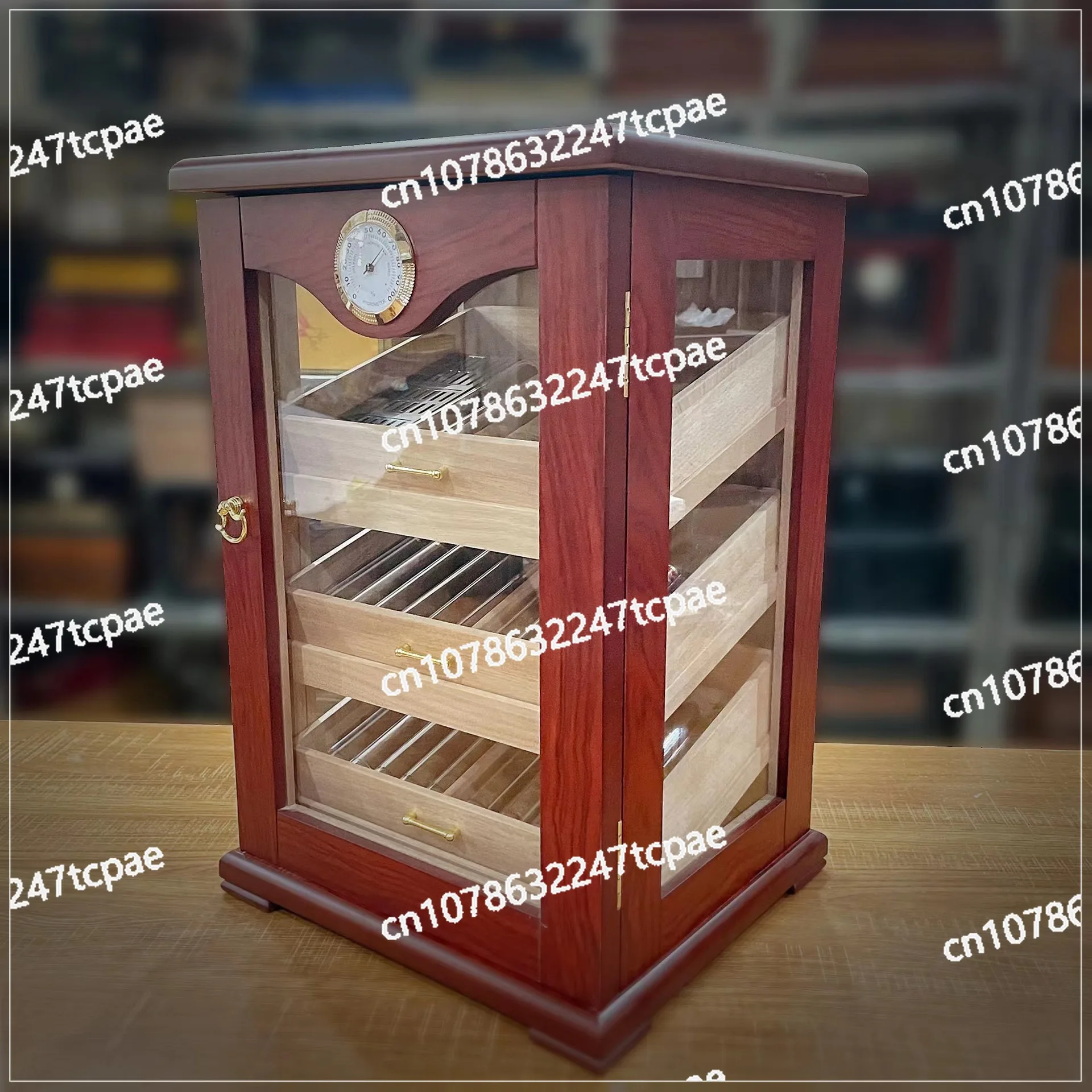 Premium Cigar Cabinet Cedar Wood Cigar Cabinet Three Tiers