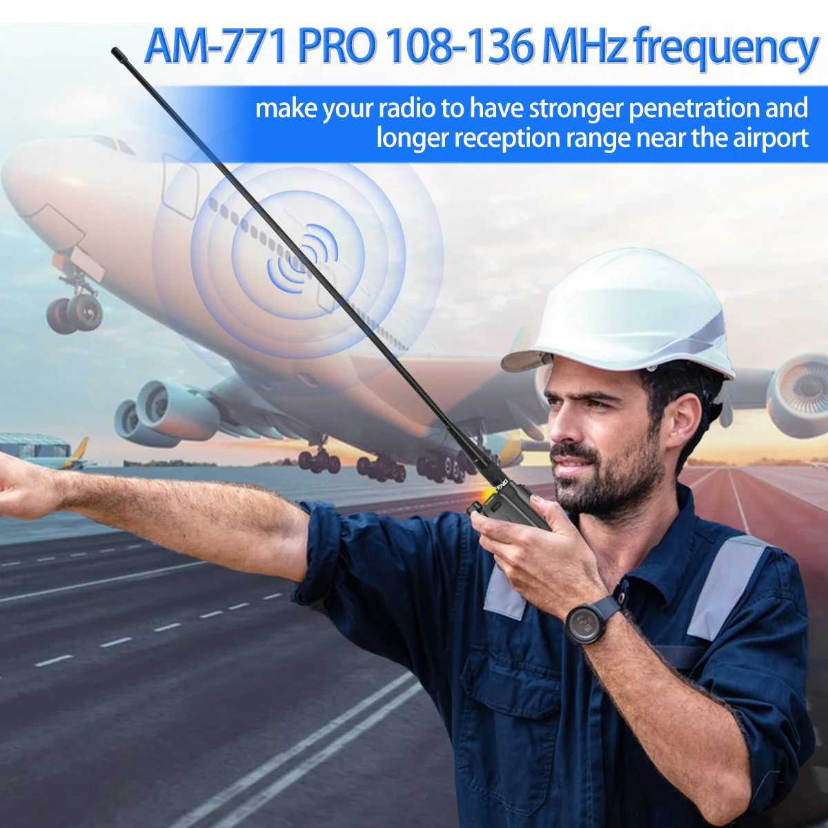 Baofeng Antenna AM-771 PRO SMA-Female 108-136MHZ Air Band Soft Whip 37cm/48cm Long Antenna With UV-32 UV-5RH Quansheng UV-K5 8