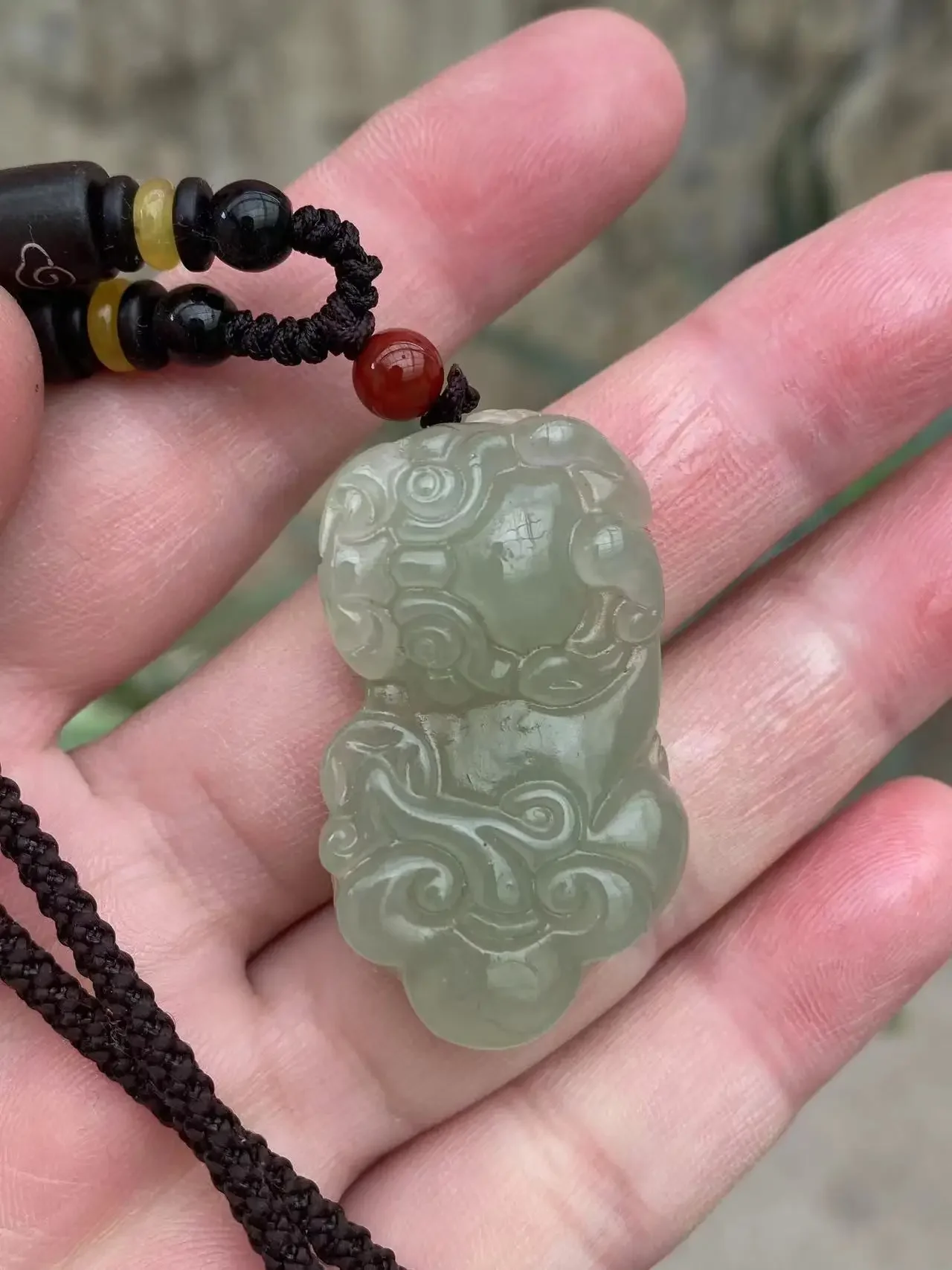 

Natural 100% real green hetian jade carve Toad jade pendant necklace jewellery Attracting wealth for men women gifts Bless peace