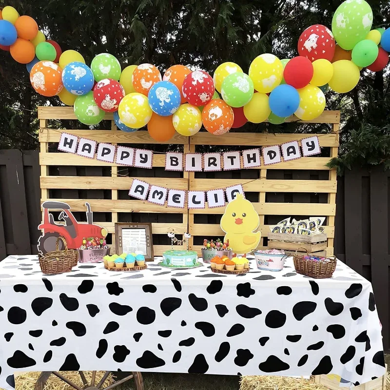 Cow Print Tablecloth Table Cover 54 X 108 Plastic Disposable Rectangle Table Cover Birthday Party Picnic Farm Animal Themed Boda