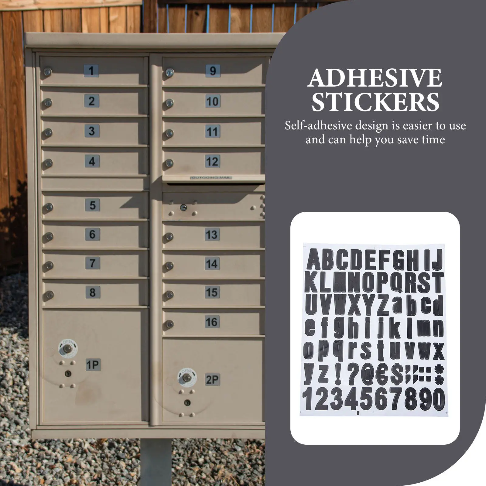 10Sheets Premium PVC Letters Numbers Stickers Waterproof Weatherproof DIY Address Labels for Mailbox Windows Glass Metal