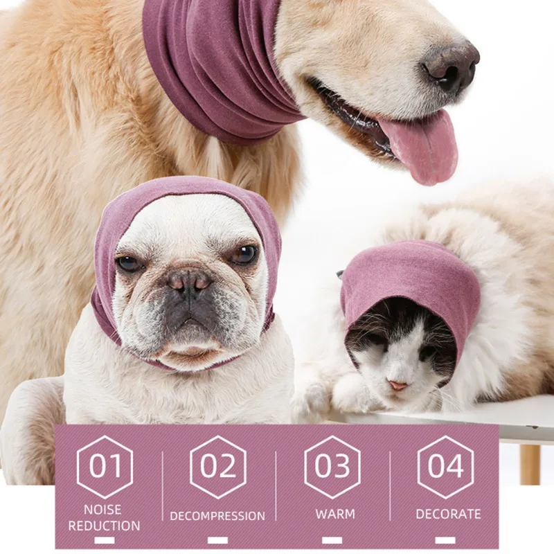 Dog Ear Scarf Muffs Noise Proof Dog Ear Covers Dog Hearing Protection Wrap Dog Earmuff Hood Dog Ear Protection