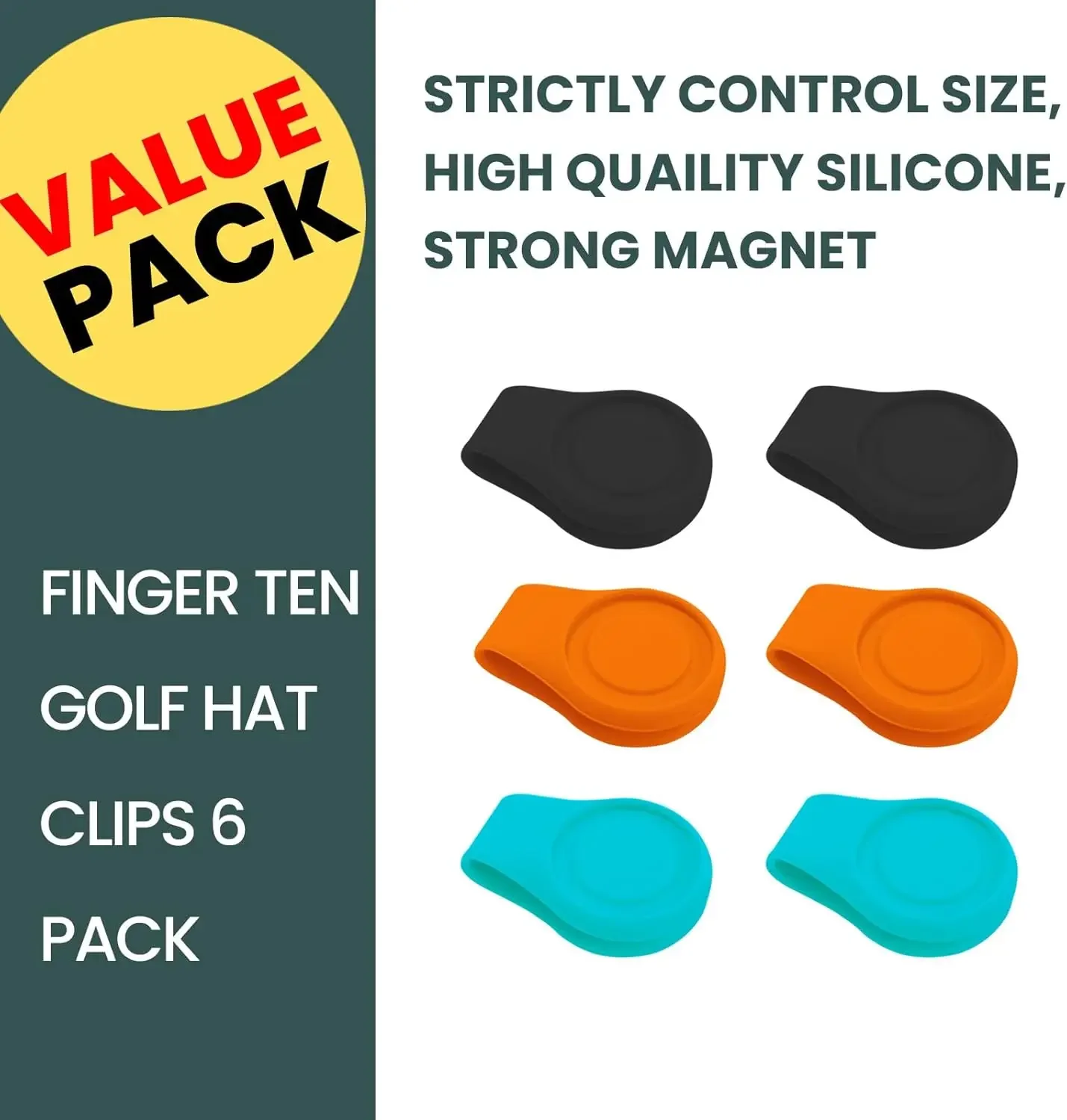 Golf Hat Clip Silicone Magnetic Markers Holder 6 Pack Set Mark Pattern Magnet Value Funny Gift Set