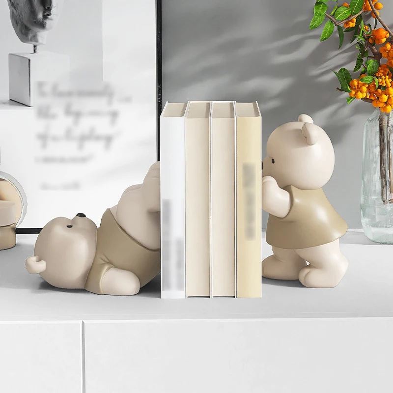 Cream Breeze Bear Decoration for Bookstore, Light Luxury Style, Upscale Home Decoration, Housewarming Gift