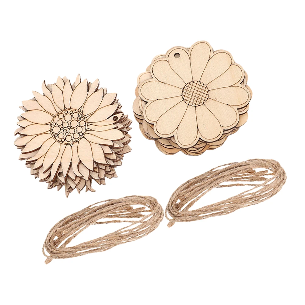 

1 Set Flower Shape Cutouts Unfinished Wooden Slices Diy Craft Decorations Kids Painting Wood Pieces Durable Safe Smooth Surface