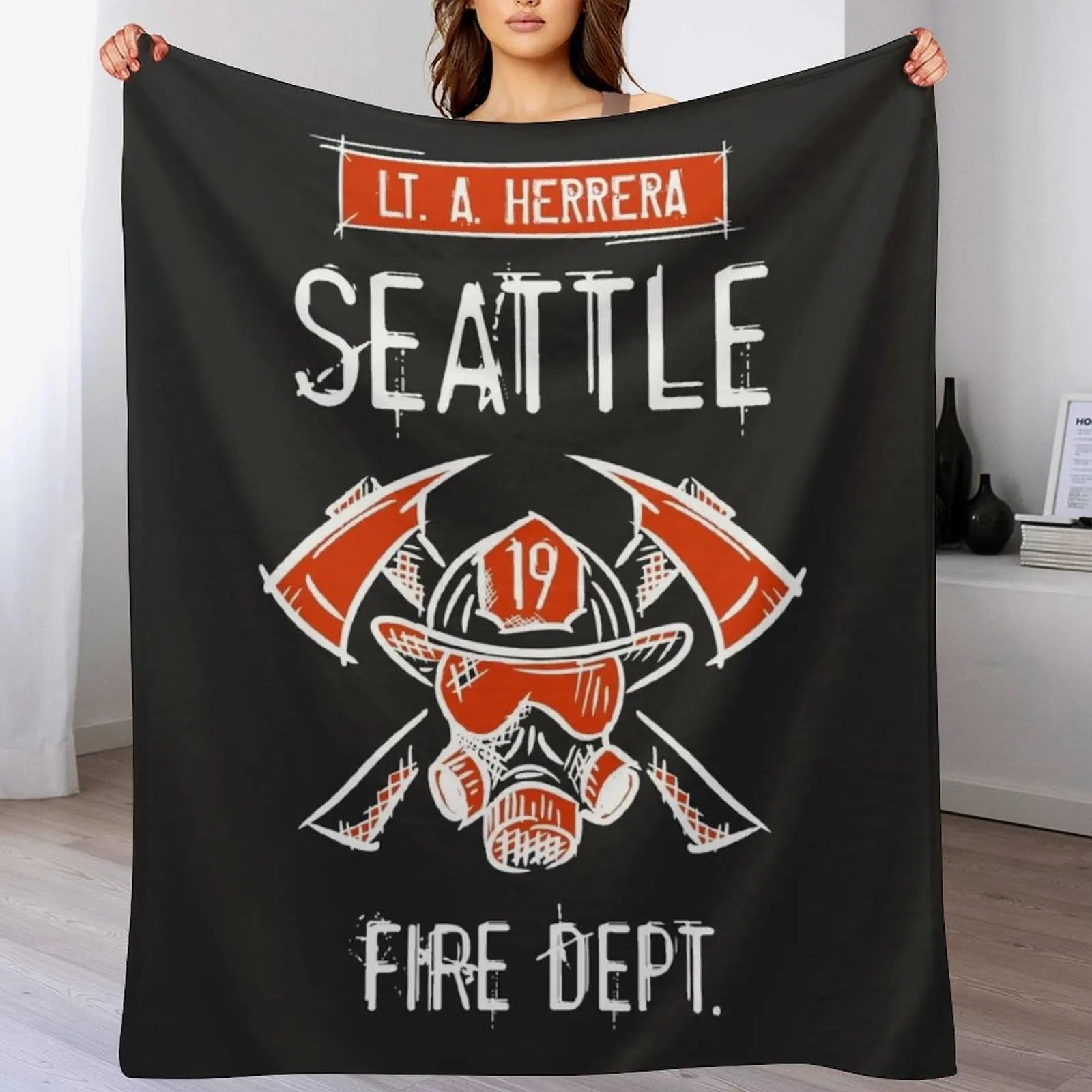 Station 19. Lieutenant Lt. Andrea Andy Herrera. Seattle Firefighters, Fire Department. Throw Blanket Travel Furry Loose Blankets